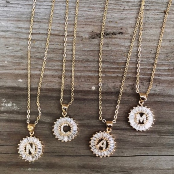 18k Yellow Gold Plated Filled CZ Diamond Necklaces - Picture 2 of 7